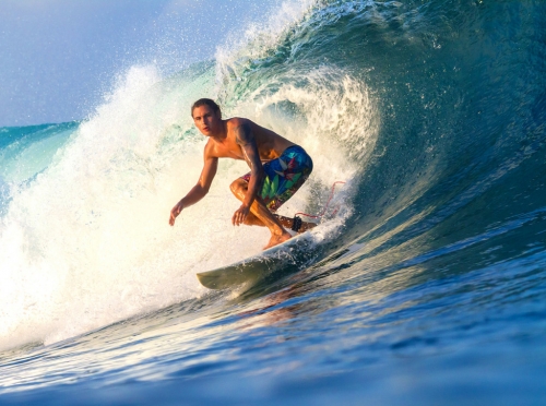 Surfing.