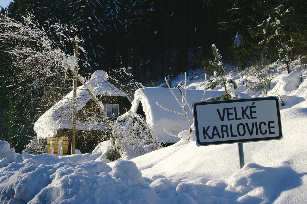 Velk Karlovice v zim - Horydoly.cz 