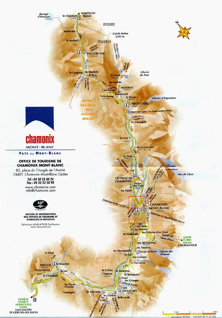 Mapa dol Chamonix