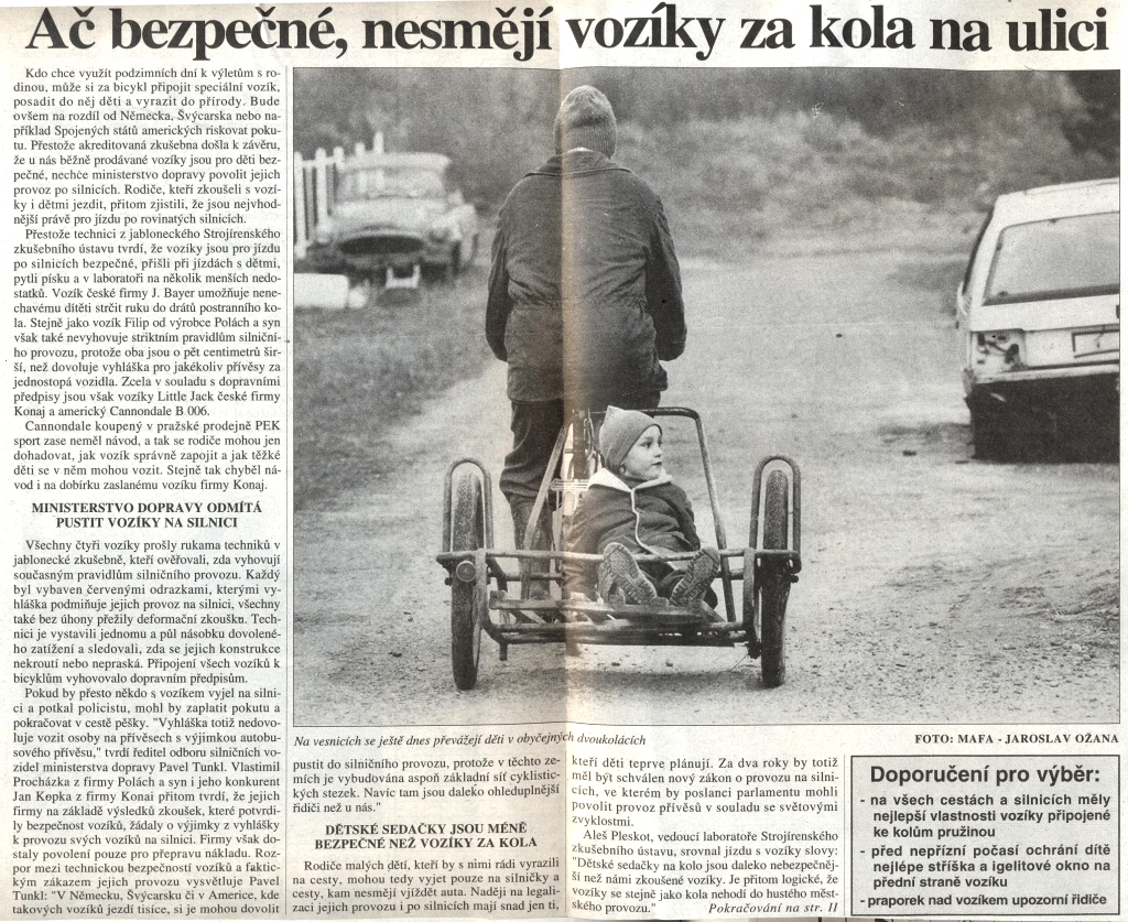 Test dtskch cyklovozk 1996 - Horydoly.cz 