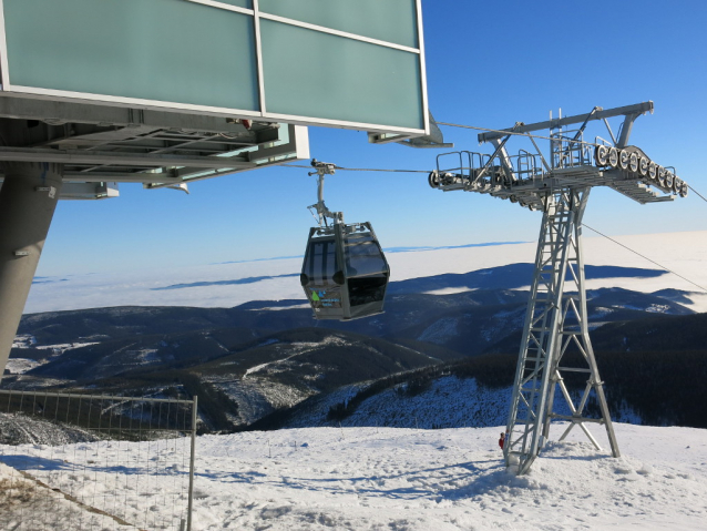 New cable car on Sněžka, Giant Mountains, Czech Republic 