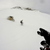 Skier woman descended free terrain above Hohenzollernhaus