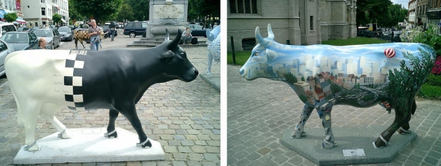 Malované krávy v Bruselu