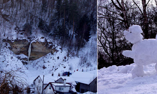 Ledový sloup v Mukařově  Ledový sloup v Mukařově