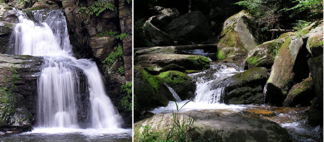 Rešovské vodopády a Křížový vrch v Nízkém Jeseníku
