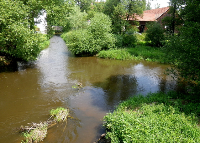 Schwarzach: meandry, proud a čistá voda v Německu