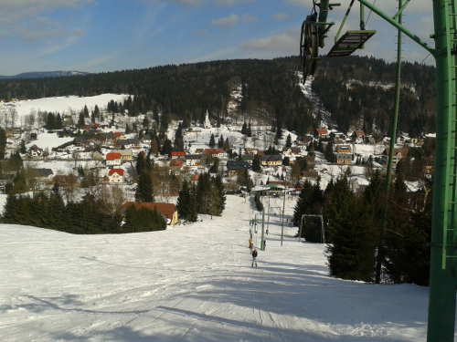 Bedřichov, skiareál Jizerské hory.
