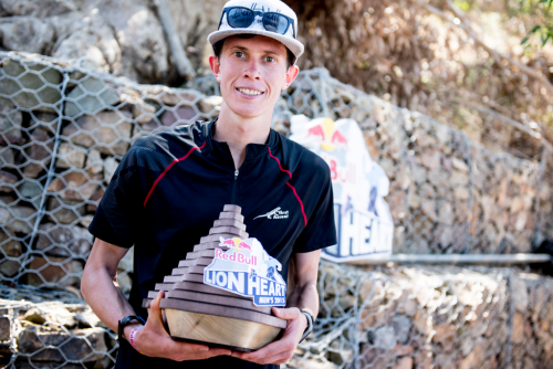 Johardt van Heerden poses for a portrait after winning the Red Bull Lion Heart in Cape Town, South Africa.