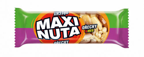 MAXI NUTA Ořechy & med. Ořechová tyčinka s českým medem. 