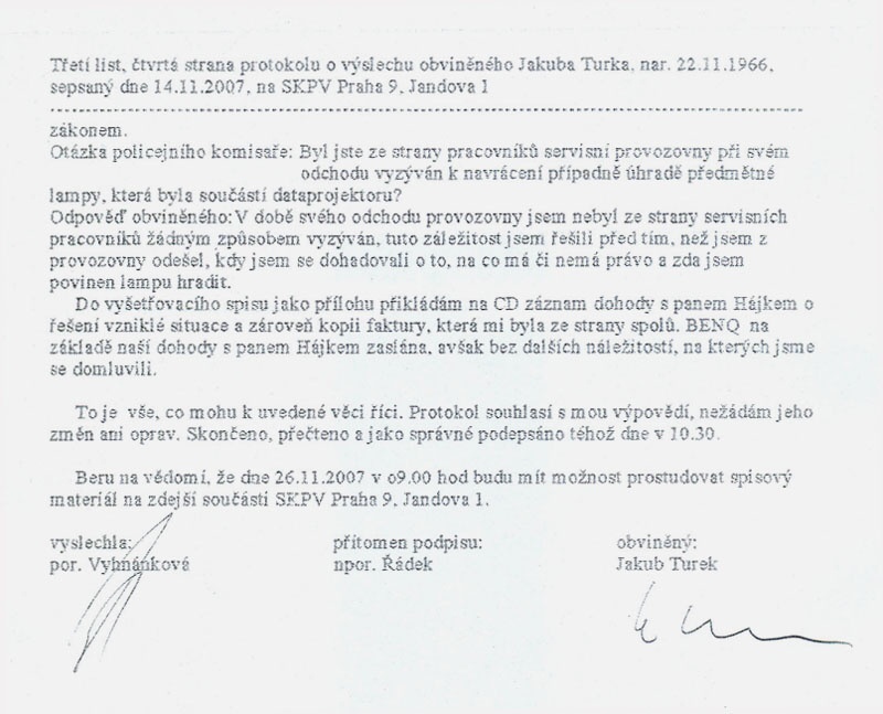 Benq se soud se zkaznkem - Horydoly.cz 
