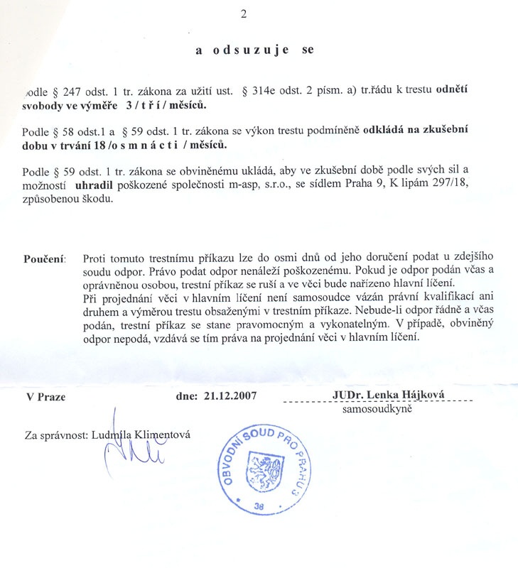 Benq se soud se zkaznkem - Horydoly.cz 