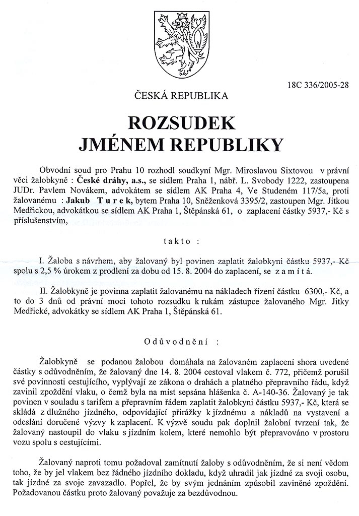 esk drhy versus Jakub Turek