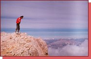 Monte Pelmo, tepl vzduch proud jin stnou k vrcholu 