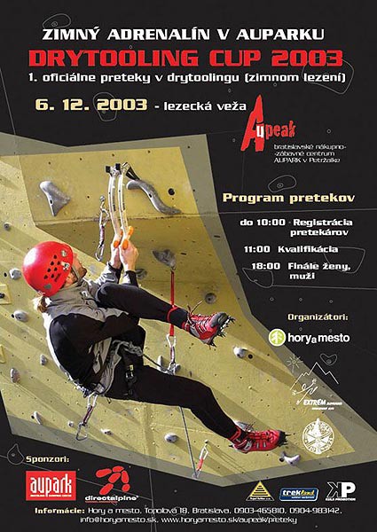 Drytooling, uml lezeck stna Aupeak Bratislava