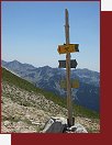 Pirin, rozcestnk na hebeni