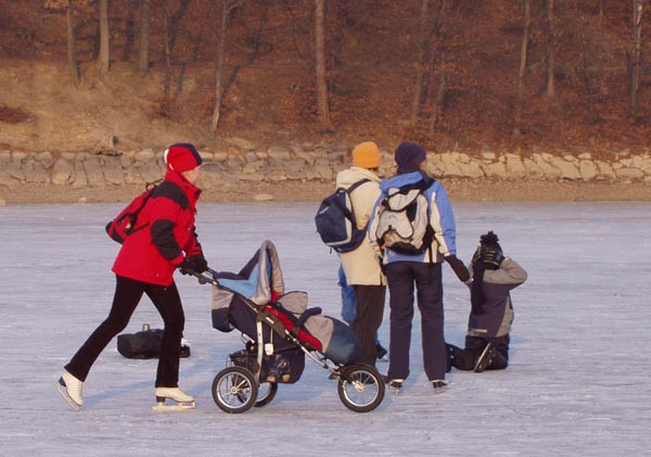 Hostivask pehrada a Hamersk rybnk pod ledem