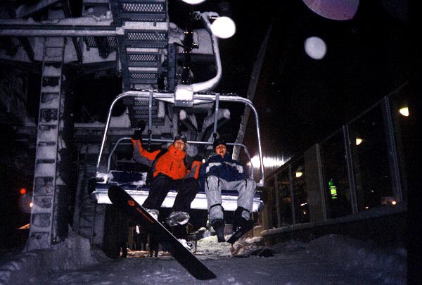 Krkonoše, noční lyžování
