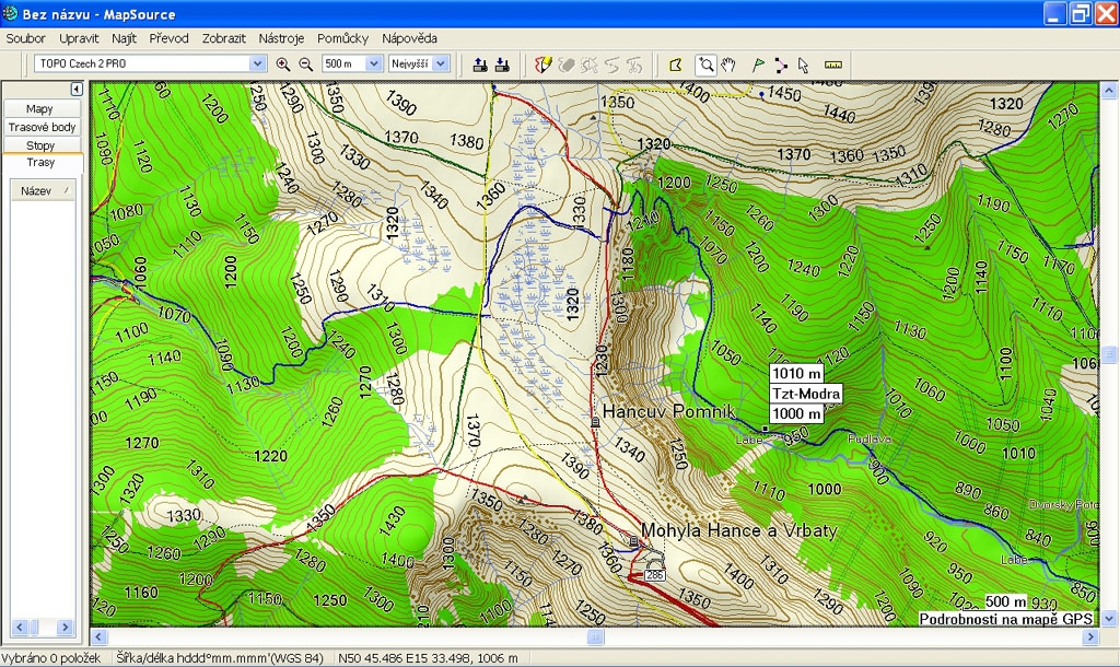 Turistick mapa pro GPS Topo Czech 2Pro