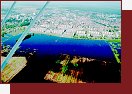 Hranice povodovho rozlivu v Hodonn, foto 23. 7. 1997  