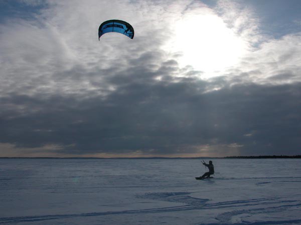 Finsko, Inari, kiteboarding 