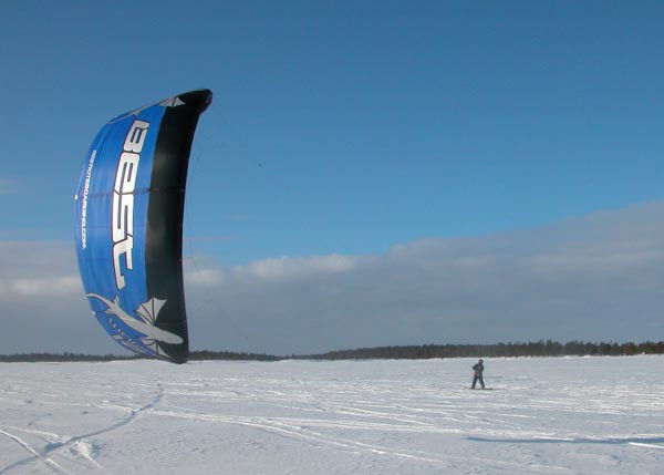 Finsko, Inari, kiteboarding 