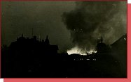 Sokolov, synagoga hoří během Křišťálové noci 10. listopadu 1938 