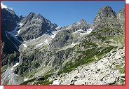 Cez knihu 5 UIAA. Vhled do Mdn dolinky, Velk Ledov doliny a Mal Ledov doliny (zleva doprava) 