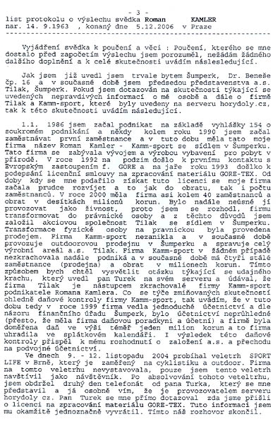 Tilak versus Turek, vslech Romana Kamlera