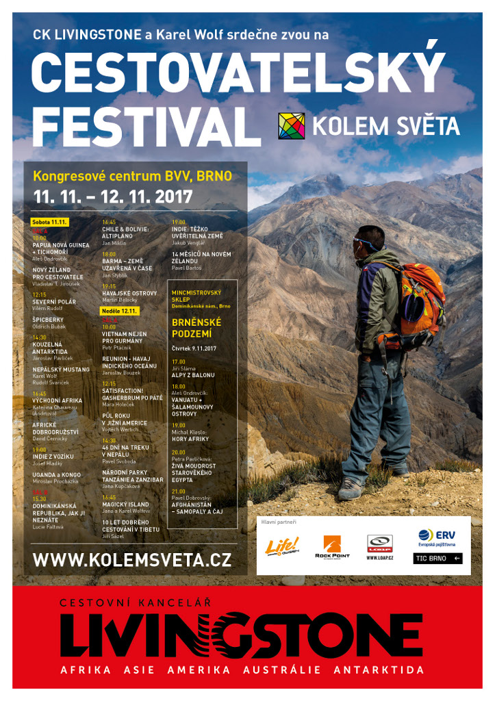 Cestovatelský festival Kolem světa Brno 2017.