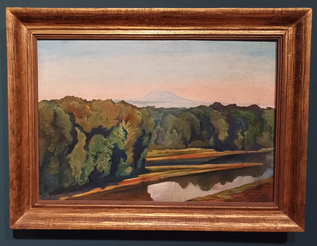 Otakar nejedlý. Pohled na Říp od soutoku Vltavy s Labem 1924.