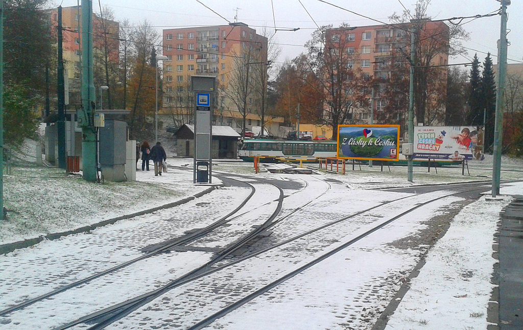Na Liberec napadl první sníh.
