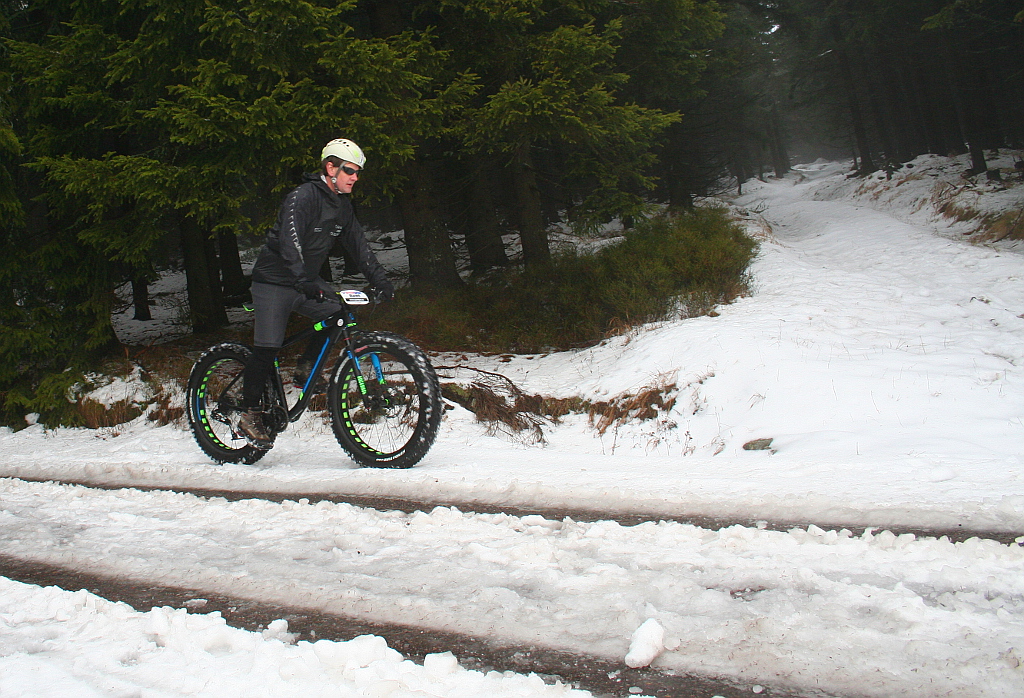 Snowbike Scott Big Ed na Portáškách v Krkonoších.