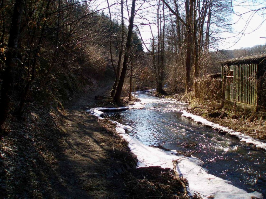 Zahořanský potok v časném jaru.