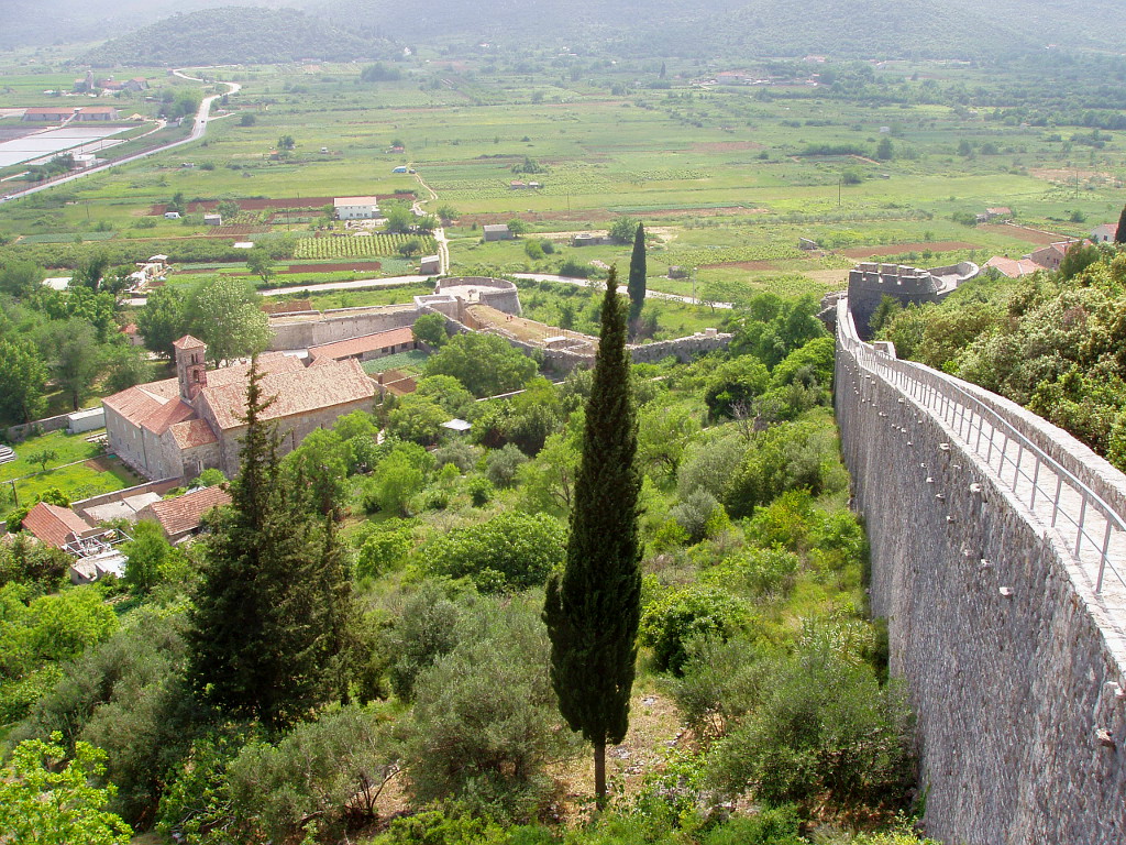 Ston, pevnost na poloostrově Pelješac.