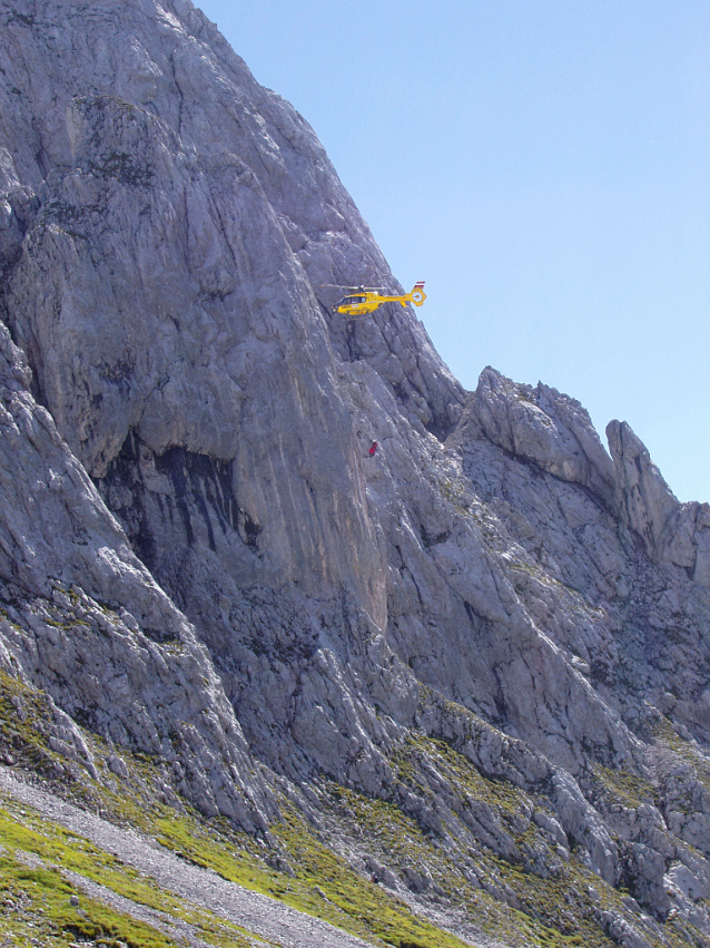 Záchranná vrtulníková akce v Tennengebirge