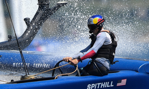 Team Japan celebrate stunning win at SailGP in Taranto