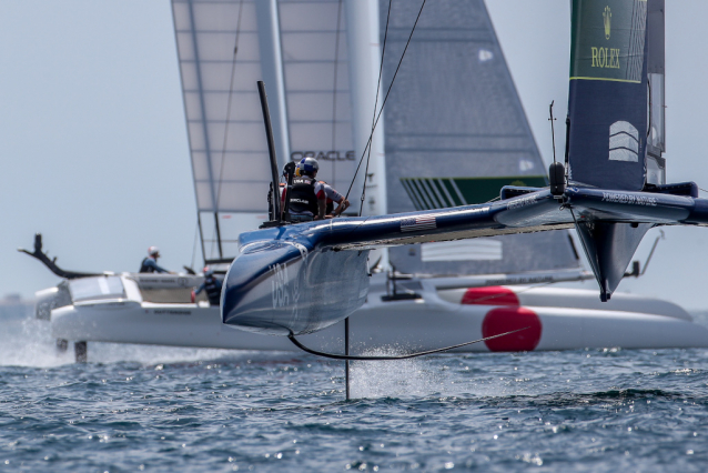 Team Japan celebrate stunning win at SailGP in Taranto