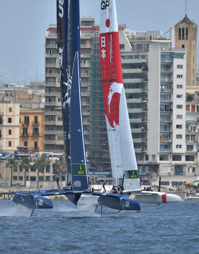 Team Japan celebrate stunning win at SailGP in Taranto