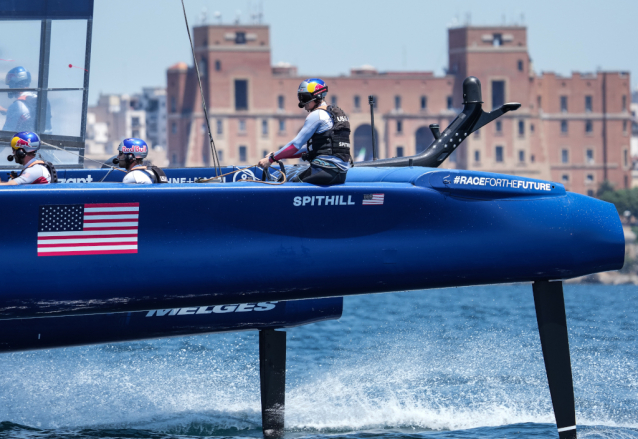 Team Japan celebrate stunning win at SailGP in Taranto