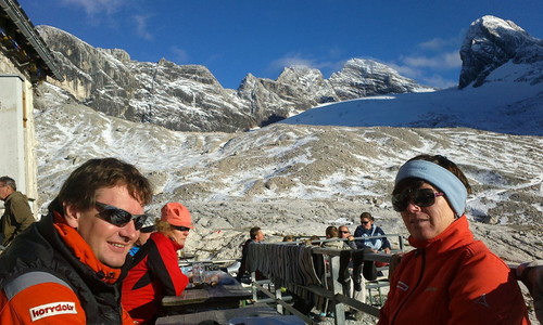 Letní lyžování a lezení na Dachsteinu