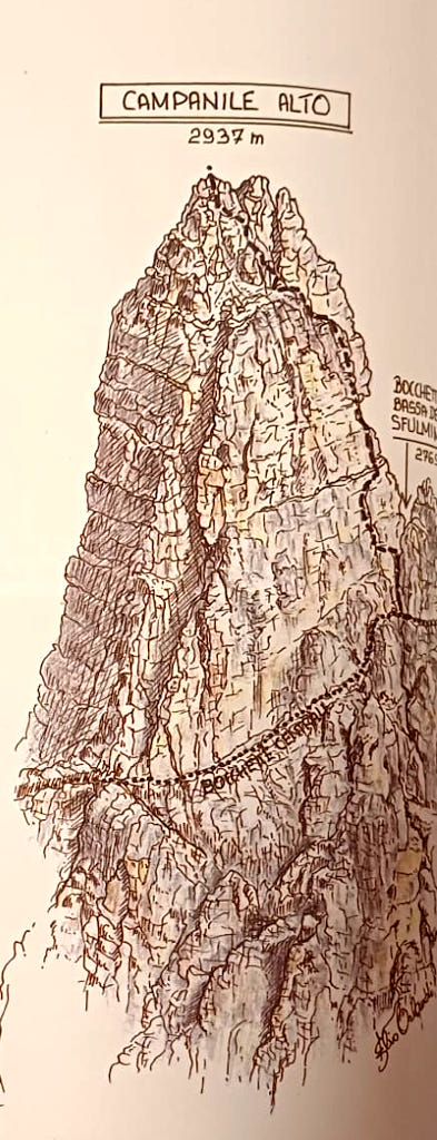 TOPO Campanile Alto, via Normale.