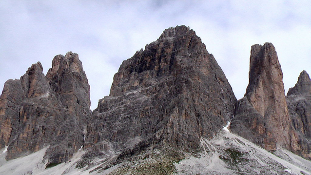 Jižní stěna Cima Ovest na Tre Cime di Lavaredo