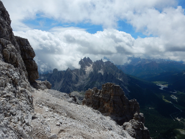 Jižní stěna Cima Ovest na Tre Cime di Lavaredo