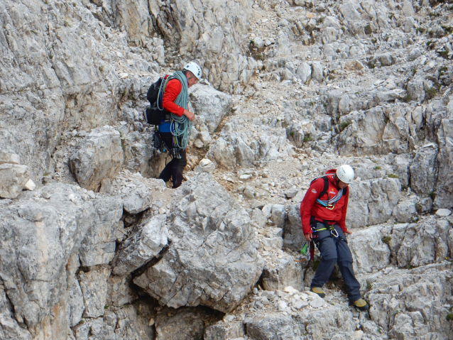 Jižní stěna Cima Ovest na Tre Cime di Lavaredo