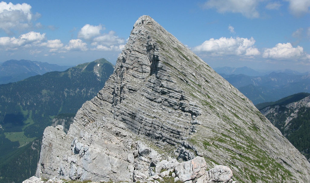 Gesäuse, Planspitze (2120 m), západní hřeben.