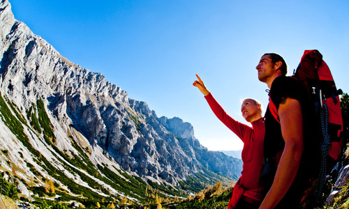 Hiking in the Styrian region Hochsteiermark, Austria