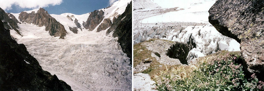 Mont Blanc, ledovec Dome.