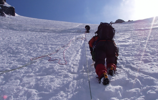 Ortler: severní stěna pořád přímo nahoru