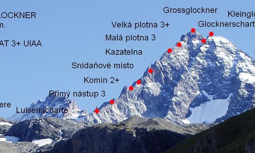 V létě po sněhu na Stüdlgrat V létě po sněhu na Stüdlgrat