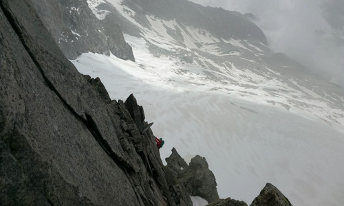 Taurská královna Hochalmspitze (3360 m) jižním pilířem Taurská královna Hochalmspitze (3360 m) jižním pilířem